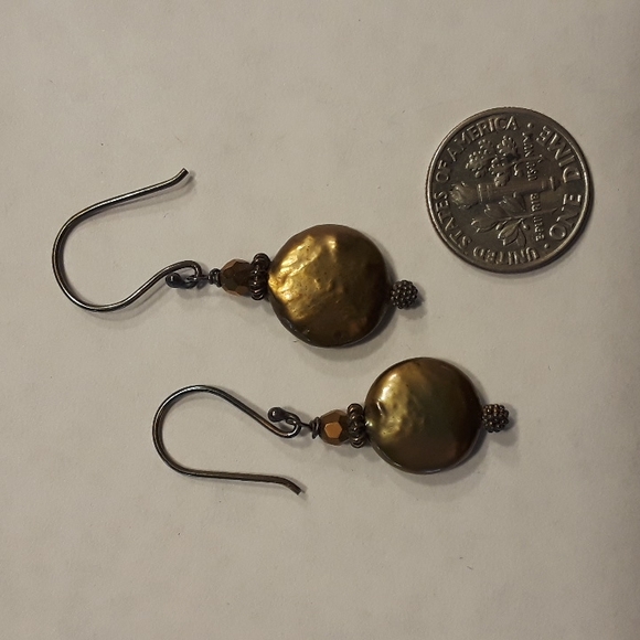 Boho Brass Hook Earrings - Picture 2 of 4